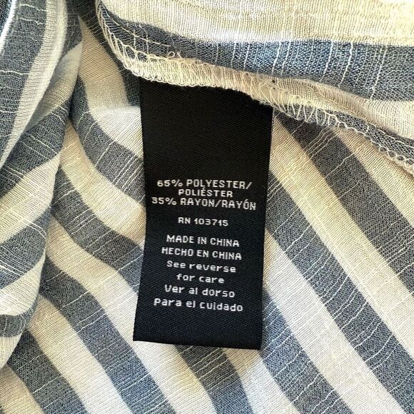 NWOT Zac & Rachel Grey Indigo Striped Button down Shirt - Picture 11 of 11